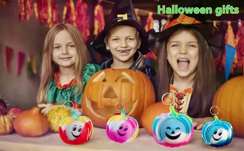 Miniatura 6 de Paquete de 20 mini burbujas para ansiedad de calabaza de Halloween a granel para niños, recuerdos de fiesta y regalos para estudiantes en el aula