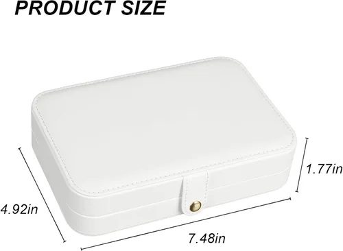 Miniatura 99 de Joyero pequeño, joyero de viaje portátil para mujer, mini organizador de viaje de 2 capas, regalo para mujeres y niñas, negro A