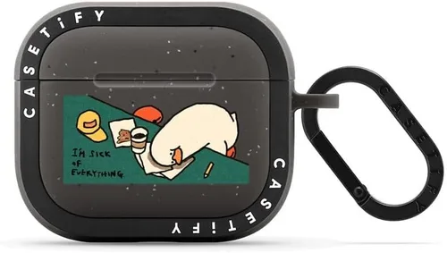 Miniatura 13 de CASETiFY Bounce - Funda para Airpods (3ª generación) con anillo - Black Kingsnake - Carbón mate
