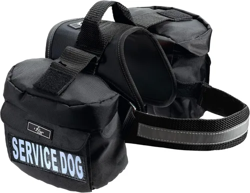 Arnés para perro Service Dog con bolsa extraíble para silla de montar, bolsa de transporte de perros, arnés de mochila, paquete portador de viaje,
