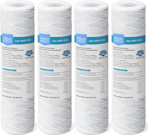 Miniatura 10 de AQUA CREST Cartucho de filtro de agua CTO CTO de 1 micrón, 2.5 x 10 pulgadas, repuesto para DuPont WFPFC8002, Culligan D-10A, CBC-10, GE FXWTC