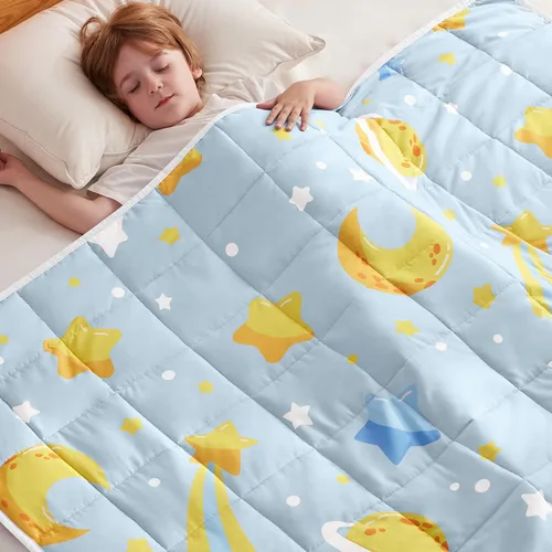 Miniatura 30 de anfie - Manta con peso para niños (40 x 60 pulgadas, 7 lb), manta refrescante para dormir, tamaño de manta ligera, transpirable, con cuentas de Gris