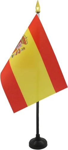 Miniatura 44 de AZ FLAG Bandera de mesa de Albania de 4 x 6 pulgadas - Bandera de escritorio albanesa 5.9 x 3.9 in - Tapa de lanza dorada