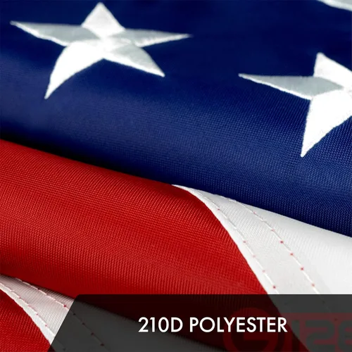 Miniatura 4 de G128 Bandera de Estados Unidos 3 x 5 pies Serie ToughWeave bordado de poliéster 210D Bandera de país, estrellas bordadas, rayas cosidas
