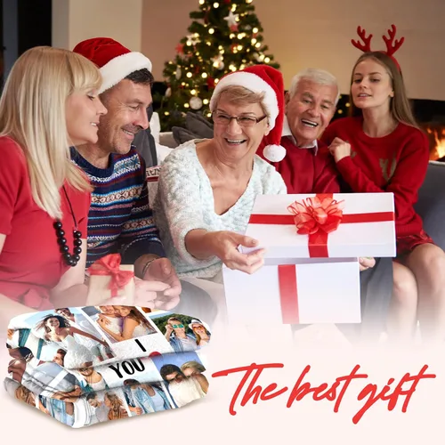Miniatura 4 de SalaGraphics Manta personalizada con fotos, texto, regalos personalizados para parejas, mantas con fotos con mis propias fotos, mantas 8 Fotos