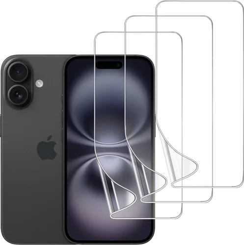 Miniatura 21 de Paquete de 3 protectores de pantalla de TPU para iPhone 15 Pro Max, película de hidrogel transparente HD transparente suave y flexible compatible