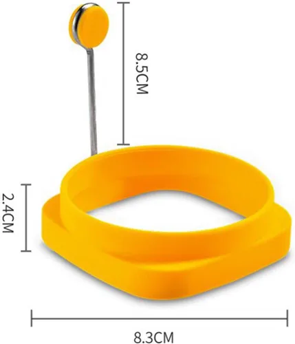 Miniatura 9 de Yelleow - Molde para freidora de huevos fritos de doble cara de grado alimenticio flexible de grado alimenticio para el hogar, anillo de huevos