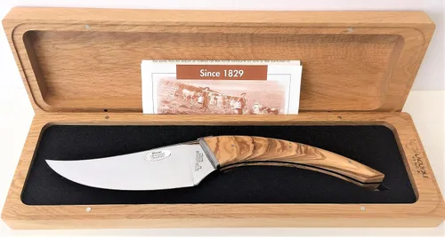 Laguiole en Aubrac Cuchillo de queso hecho a mano 'Le Buron' KMF99OLI/LZB1 Mango de madera de olivo