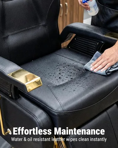 Miniatura 7 de Silla de peluquería resistente para peluquería 360° Swivel 135° Recline 550 LBS Adjustable Headrest Hydraulic Pu Leather Ideal for