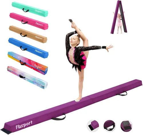 FBSPORT - Barra de equilibrio plegable de 8 pies, 9 pies, 9.5 pies; viga de gimnasia de espuma, viga de equilibrio plegable para niños y adultos,