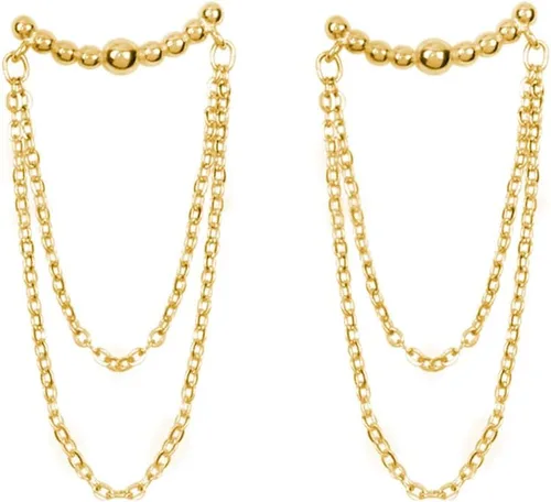 SLUYNZ Aretes colgantes de plata de ley 925 para mujer, aretes colgantes de borla, bolas pequeñas