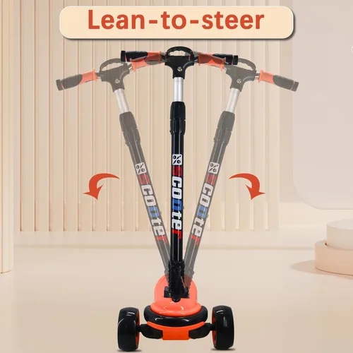 Miniatura 3 de Patinete de 3 ruedas para niños y adolescentes de 6 a 18 años, cubierta extra ancha, 4 alturas ajustables y manubrio plegable, LED intermitente, Azul
