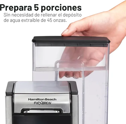 Miniatura 5 de Cafetera Hamilton Beach FlexBrew Advanced 4 en 1 de porción individual para café caliente y helado con depósito de agua removible de 45 oz., uso