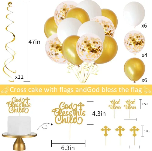 Miniatura 5 de Decoraciones de bautismo para niños, decoraciones de primera comunión, decoración de bautizo, suministros para fiestas de la primera santa comunión