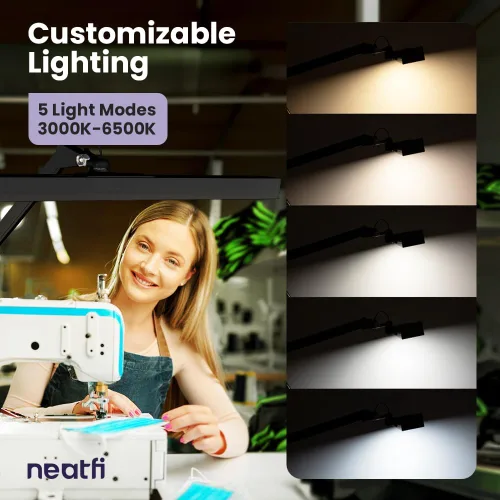 Miniatura 4 de Neatfi Lámpara de escritorio LED ultra de 3000 lúmenes con abrazadera, luz de monitor regulable de 30 W, 5 niveles de brillo y 5 modos de luz