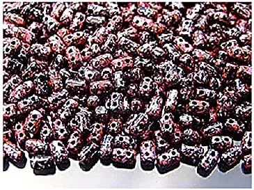 Miniatura 10 de Cilindro de cuentas de vidrio prensado Matubo Rulla de 0.35 oz con dos agujeros, 0.118 x 0.197 in, color plateado Tweedy Tweedy Silver