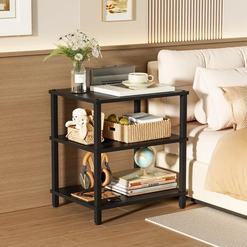 Miniatura 9 de Soporte para reproductor multimedia AV de 3 niveles, gabinete estéreo, gabinete estéreo moderno, estante de consola de juegos, soporte de TV