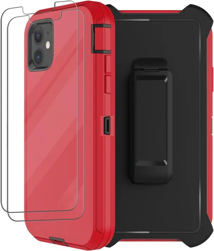 Miniatura 10 de Funda para iPhone 11 con clip para cinturón, 2 protectores de pantalla, [grado militar] de servicio pesado, cobertura completa, resistente a prueba