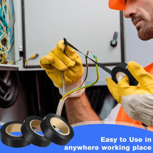 Miniatura 5 de Qilery Paquete de 60 cintas eléctricas impermeables de 3/4 pulgadas x 65 pies para cualquier clima bajo 600 V, envoltura de alambre aislante