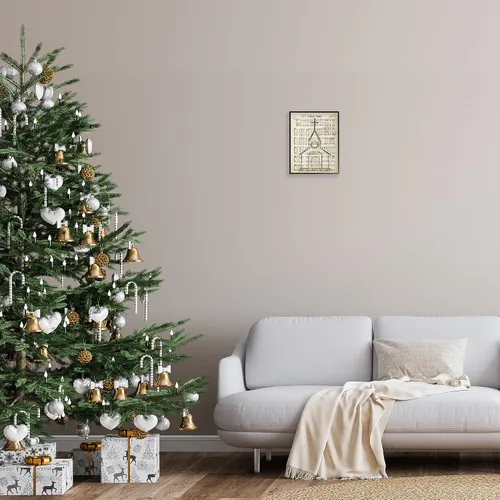 Miniatura 3 de Stupell Industries 'Festive Holy Night Musical Script', arte giclée enmarcado, negro, 11 x 14 pulgadas, fácil de colgar y resistente, fabricado