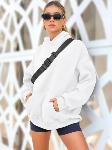 Miniatura 3 de AUTOMET Sudaderas de gran tamaño con capucha de forro polar para mujer, camisas de manga larga, sudaderas con bolsillo para otoño 2025