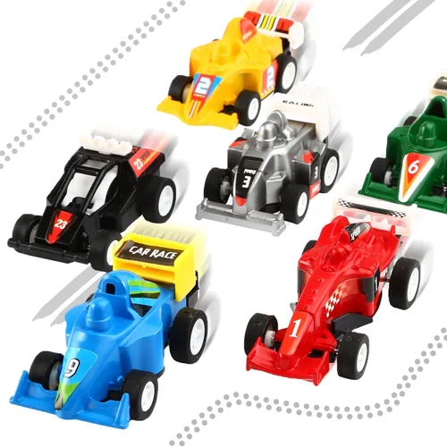 Miniatura 7 de Yeonha Toys Vehículos, Vehículos Pull Back, 12 unidades, Vehículos de construcción y de carrera de juguete, variados, camión, mini auto de juguete
