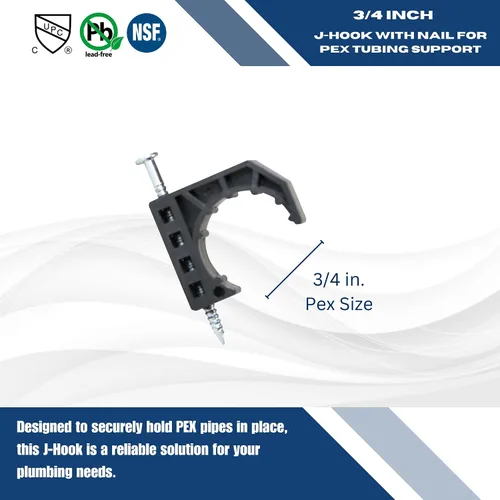 Miniatura 2 de XFITTING - Abrazaderas J para Pex de 3/4", cobre, tubo de CPVC, garras de tubo con clavo, 100