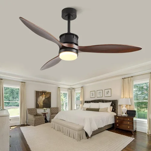 Miniatura 13 de Ventiladores de techo negros de 42 pulgadas con luces y control remoto, luz LED regulable, motor de CC silencioso reversible, función de memoria