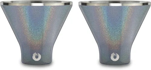 Miniatura 13 de SNOWFOX Juego de 2 vasos de Martini de acero inoxidable con aislamiento al vacío de alta calidad, Martinis Stay Icy Cold, copas de cóctel sin tallo