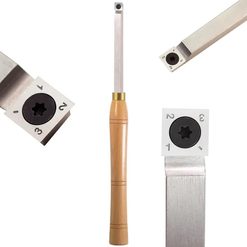 Miniatura 2 de Herramienta de cincel doblada con punta de carburo de torno de madera más áspera con inserto de carburo cuadrado de 0.551 in, longitud de 16 pulgadas