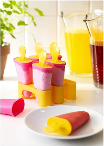 Miniatura 4 de Juego de 6 moldes de plástico reutilizables para hacer paletas heladas, moldes para helados congelados, bandeja para helados Kulfi Candy Ice Lolly