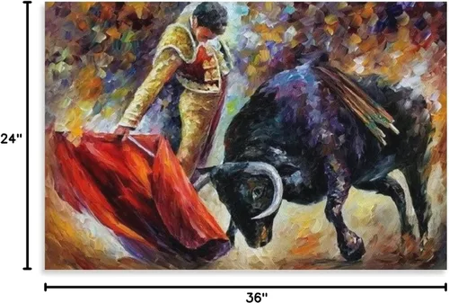 Miniatura 9 de Pintura artística de pared taurina española, decoración del hogar, pintura al óleo sobre lienzo, póster y arte de pared, impresión moderna