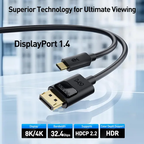 Miniatura 2 de Cable Matters - cable 60 Hz USB-C para DisplayPort 4K (compatible con puerto Thunderbolt 3), Negro