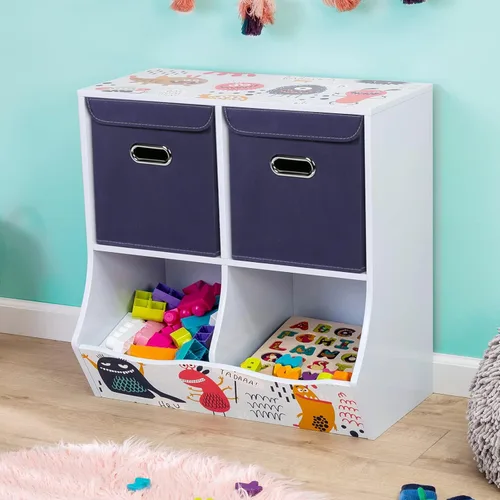 Miniatura 5 de Organizadores de armario de tela con tapas, canastas plegables con asas, cajas de almacenamiento para almacenamiento de ropa, oficina, juguetes