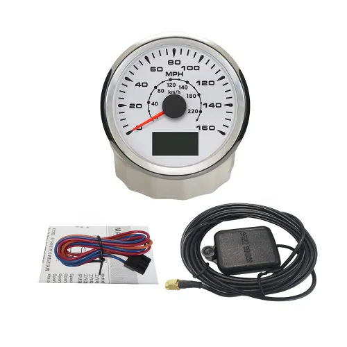 Miniatura 11 de ELING Velocímetro GPS para coche, motocicleta, barco con odómetro 0-80 mph, 0-120 km/h, para ATV, UTV, con 8 luces de fondo de 85 mm Negro+Negro