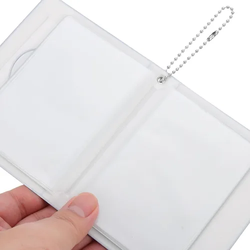 Miniatura 6 de PRETYZOOM Mini álbum de fotos de 3 pulgadas, pequeño álbum de fotos, carpeta Kpop para tarjetas fotográficas con colgante de corazón, mini álbum