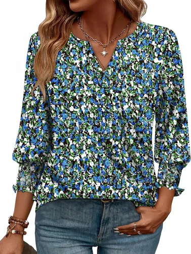 Miniatura 24 de WIHOLL 3/4 Length Sleeve Womens Tops Summer Shirts Spring Vacation Outfits Dressy Casual Trendy Fall S-3XL