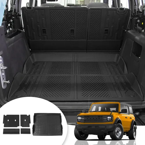 Miniatura 10 de Tapete de carga compatible con Ford Bronco 2021, 2022, 2023, 2024, 2025, protector de asiento trasero, forro de carga para maletero y accesorios