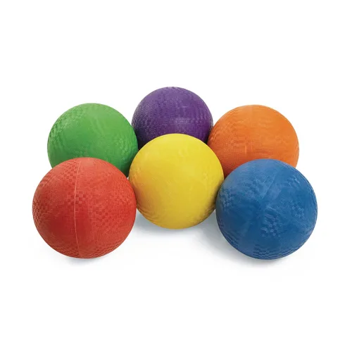 Excellerations Bolas de goma premium para patio de recreo - Juego de 6 (artículo # COLORPG)