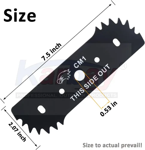 Miniatura 2 de Karbay Cuchilla de repuesto eléctrica de 7-1/2 pulgadas compatible con Craftsman & Worx WA0034 para WG895 WG896 y la mayoría de las marcas