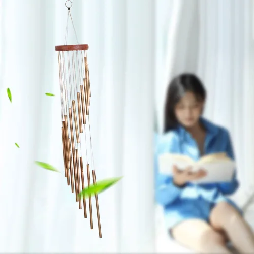 Miniatura 7 de Campanillas de viento conmemorativas para exteriores, 18 tubos de aleación de aluminio hechos a mano para un rendimiento musical superior