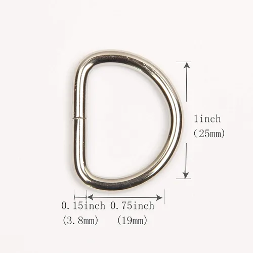 Miniatura 2 de JWBIZ Paquete de 50 anillos en D de metal resistentes extra gruesos de 0.150 in de grosor para coser llaveros, cinturones y correa de perro Plata