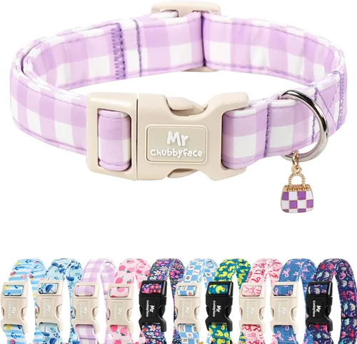 Miniatura 47 de MR.CHUBBYFACE· Collar de perro de primavera y verano, lindos collares de perro de limón verde, collar ajustable de tela natural suave para perros