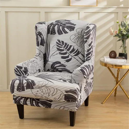 Miniatura 2 de Fundas para silla Wingback, 2 piezas, estilo americano, fundas elásticas para sillón de ala con parte inferior elástica, protector de muebles