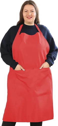 Miniatura 10 de Delantales de talla grande para mujer, con bolsillos, duradero, largo, ajustable, babero para cocina