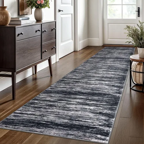 Miniatura 151 de SIILOOM 2 x 3 Alfombra moderna y abstracta para entrada, alfombra neutra azul marino gris multicolor súper suave de área pequeña, alfombras lavables