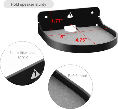 Miniatura 3 de Soporte de estante para altavoz de 5 pulgadas, estante flotante pequeño, soporte de estante pequeño para altavoz, cámara web, figuras de acción