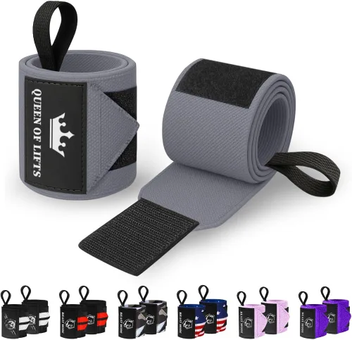 Miniatura 25 de TECEUM Weightlifting 18" & 12" Wrist Wraps with Thumb Loop – Heavy Duty Wrist Workout Braces for Men and Women – Ideal for Powerlifting, Strength