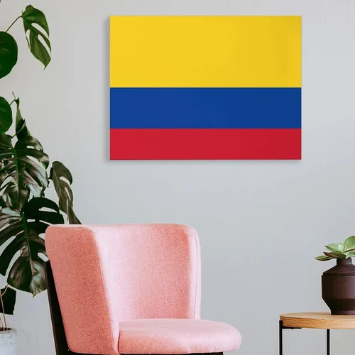 Miniatura 4 de Lienzo con bandera colombiana, póster enmarcado para decoración de pared del hogar, 11.8 x 15.7 in Estilo de marco