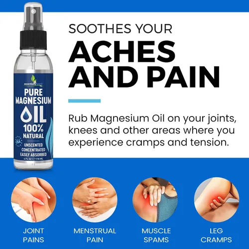 Miniatura 3 de Espray de aceite de magnesio puro 4oz - Espray tópico de magnesio de fuerza extra para dormir - Menos picazón - Menos escozor - 100% aceite natural